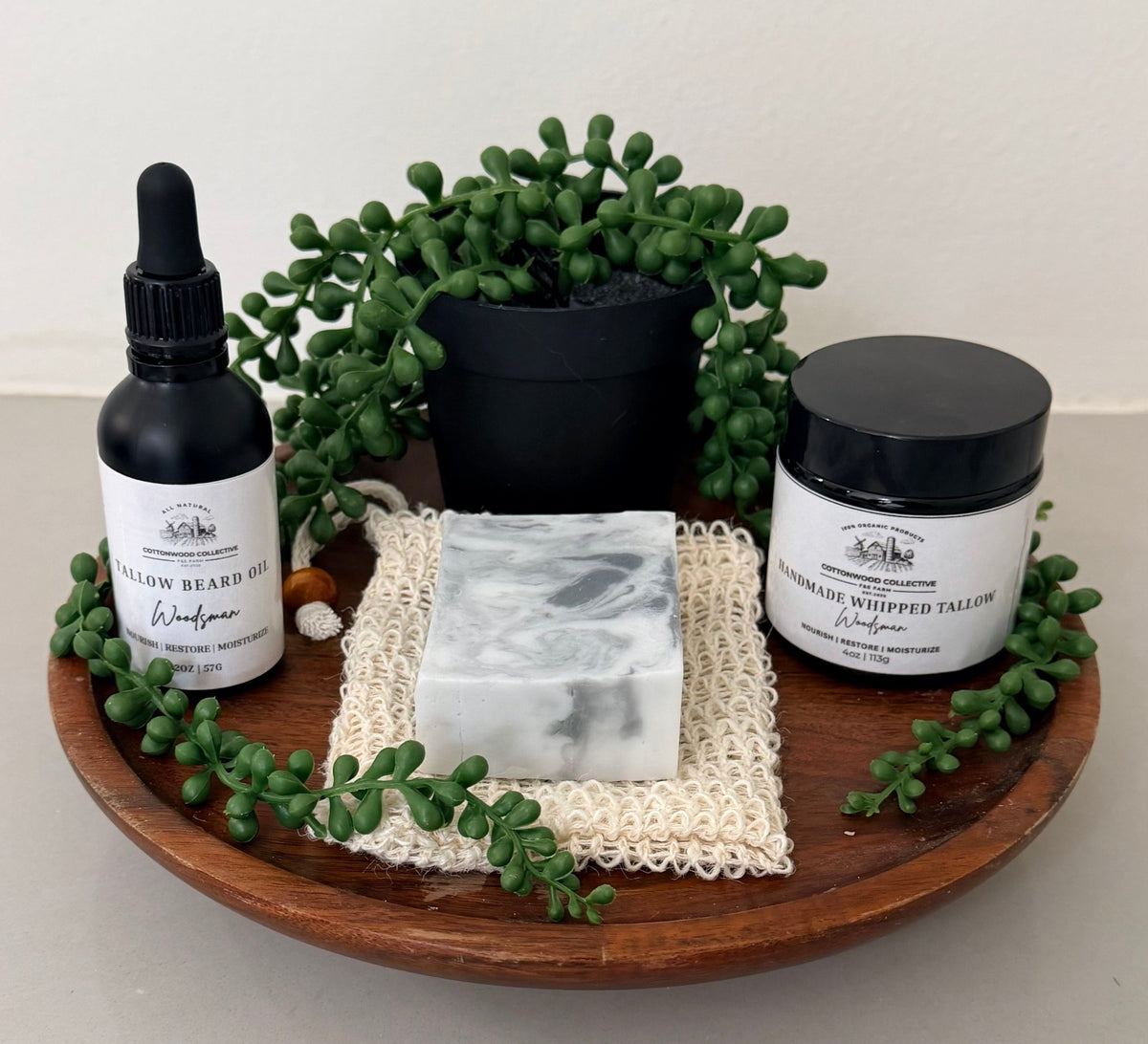 The Woodsman Men's Gift Set | Beard Oil, Soap & Whipped Tallow - Cottonwood Collective
