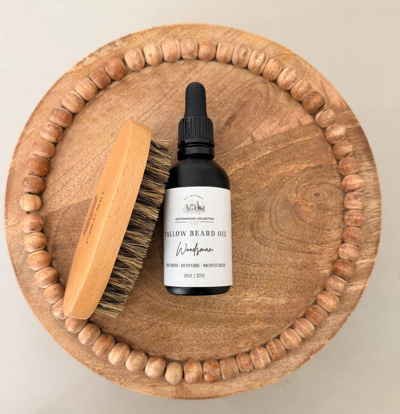 Woodsman Beard Oil | Sandalwood & Cedar with Tallow, Jojoba & Squalane - Cottonwood Collective