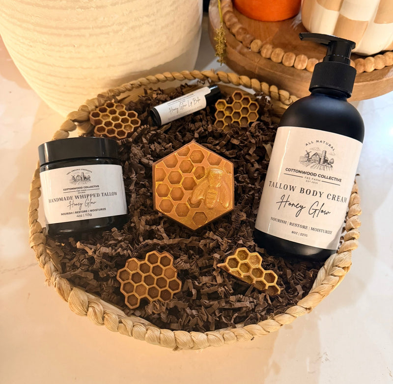 Honey Glow Full Routine | Full Body Cream, Whipped Tallow, Soap, Lip Balm - Cottonwood Collective