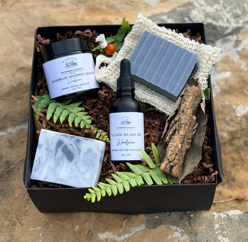 The Woodsman Men's Gift Set | Beard Oil, Soap & Whipped Tallow - Cottonwood Collective