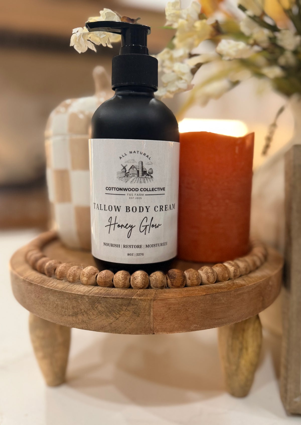 Tallow Body Cream Pump (8oz) | Grass-Fed, Waterless