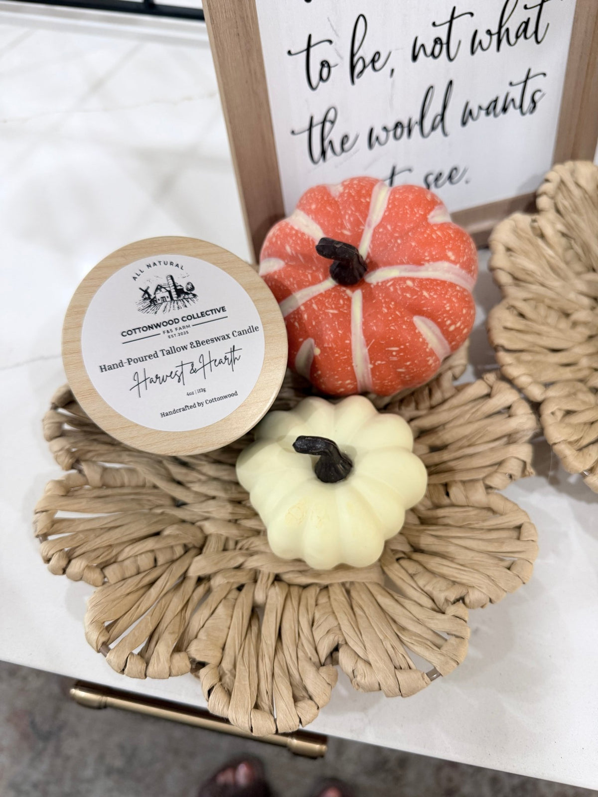 Harvest & Hearth Beeswax Tallow Candle | Elevated Pumpkin Spice - Cottonwood Collective