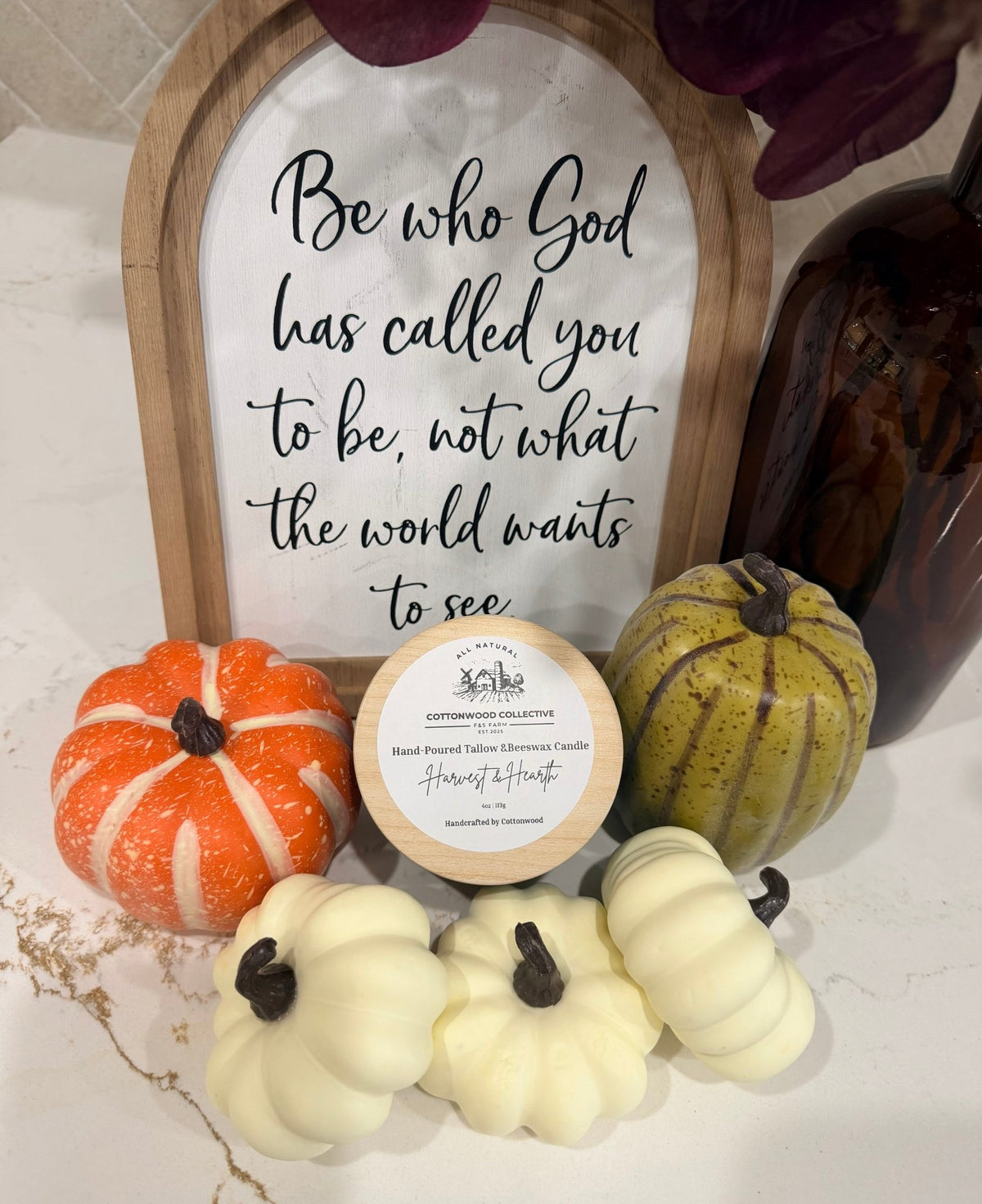Harvest & Hearth Beeswax Tallow Candle | Elevated Pumpkin Spice - Cottonwood Collective