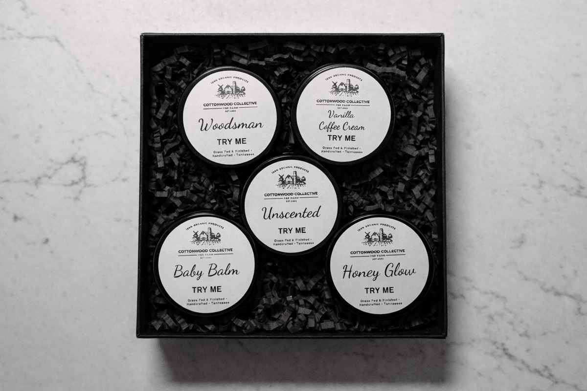 Cottonwood Collective discovery set — handmade tallow skincare gift for sensitive skin, made in Tennessee